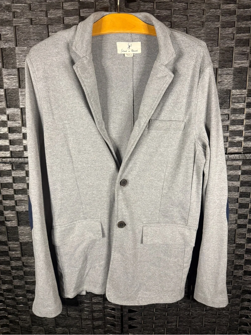 French Connection Men's Gray Knit Blazer - Modern Two-Button Sport Coat